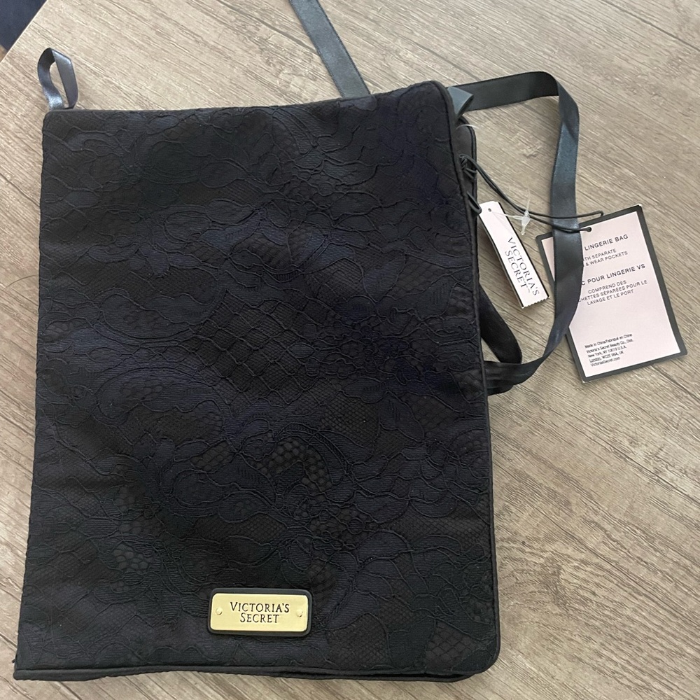 NWT Victoria's Secret Elegant Black Lace Travel Bag